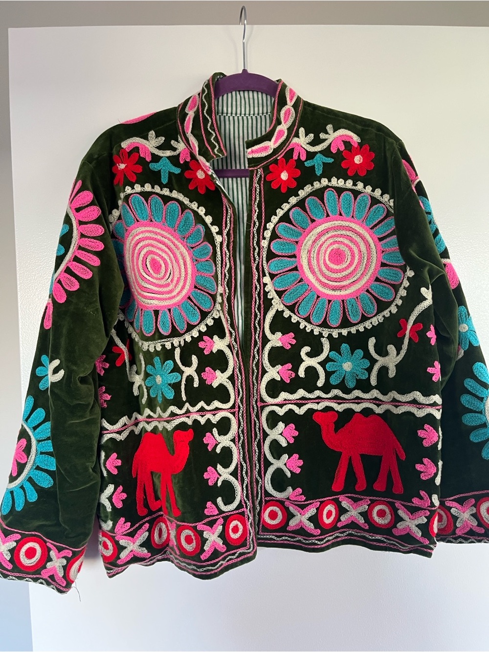Green Embroidered Boho Jacket
